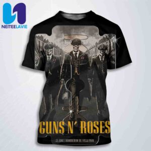 Guns N Roses x Peaky Blinders Concert Poster Skeleton Mobsters Rock Birmingham UK On June 23 2025 At Villa Park All Over Print T-Shirt