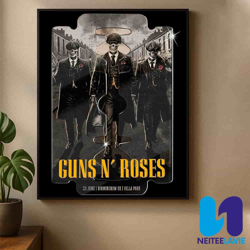 Guns N Roses x Peaky Blinders Concert Poster Skeleton Mobsters Rock Birmingham UK On June 23 2025 At Villa Park Home Decor Poster Canvas Guns N Roses x Peaky Blinders Concert Poster Skeleton Mobsters Rock Birmingham UK On June 23 2025 At Villa Park Home Decor Poster Canvas