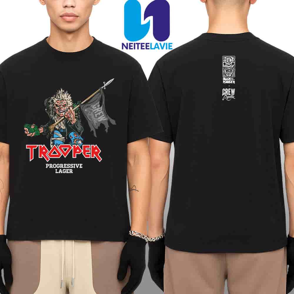 Iron Maiden x Crew Republic Trooper Progessive Featuring Eddie And Crew Hop Grenade Merch Two Sided Unisex T-Shirt Iron Maiden x Crew Republic Trooper Progessive Featuring Eddie And Crew Hop Grenade Merch Two Sided Unisex T-Shirt