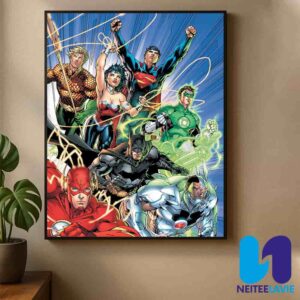 Justice League Superheroes Unite Epic Comic Artwork Home Decor Poster Canvas