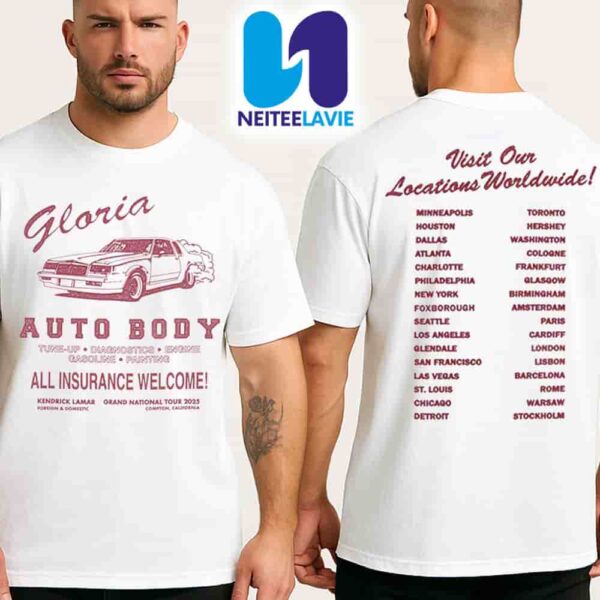 Kendrick Lamar Gloria Auto Body Grand Nation Tour 2025 Merch Two Sided Unisex T-Shirt