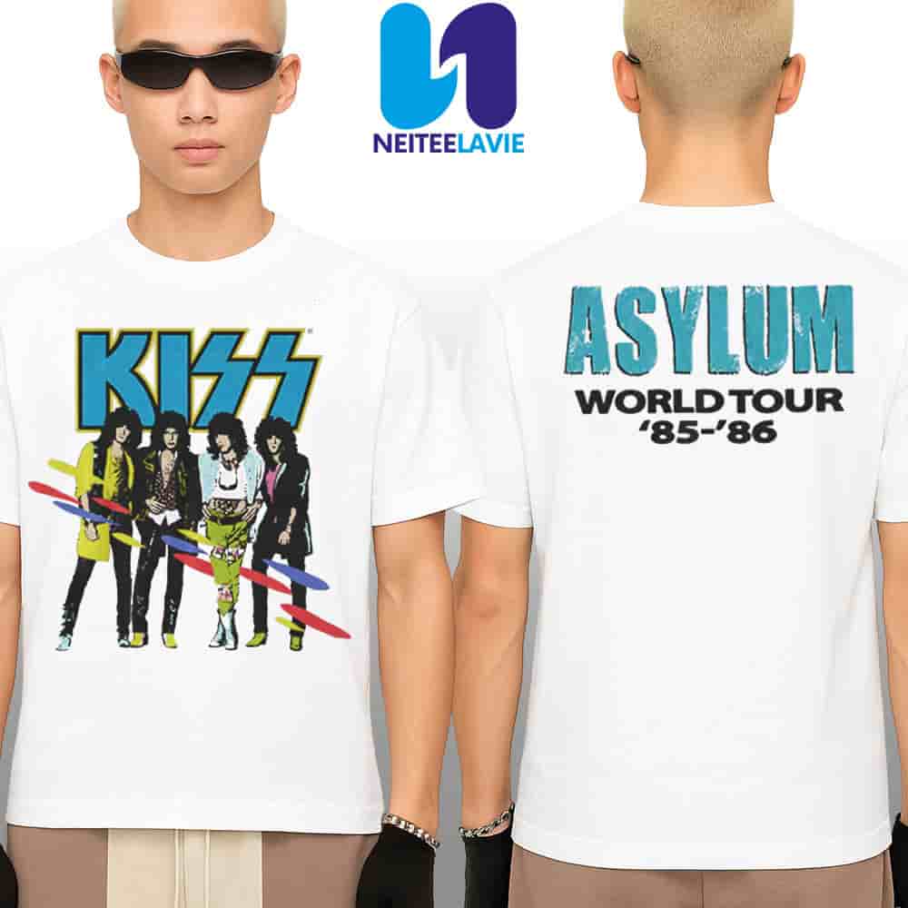 Kiss Asylum 40th Anniversary 85–86 World Tour Raglan 2025 Merchandise Two Sided Unisex T-Shirt Kiss Asylum 40th Anniversary 85–86 World Tour Raglan 2025 Merchandise Two Sided Unisex T-Shirt