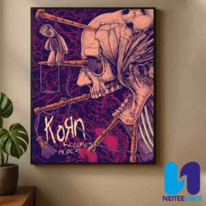KoRn Concert Poster In Clisson France On Jun 19 2025 At Hellfest Home Decor Poster Canvas