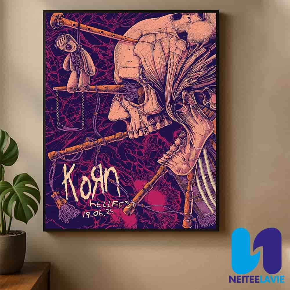 KoRn Concert Poster In Clisson France On Jun 19 2025 At Hellfest Home Decor Poster Canvas KoRn Concert Poster In Clisson France On Jun 19 2025 At Hellfest Home Decor Poster Canvas