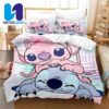 Lilo And Stitch Bedding Set Happy Together In Flower Garden