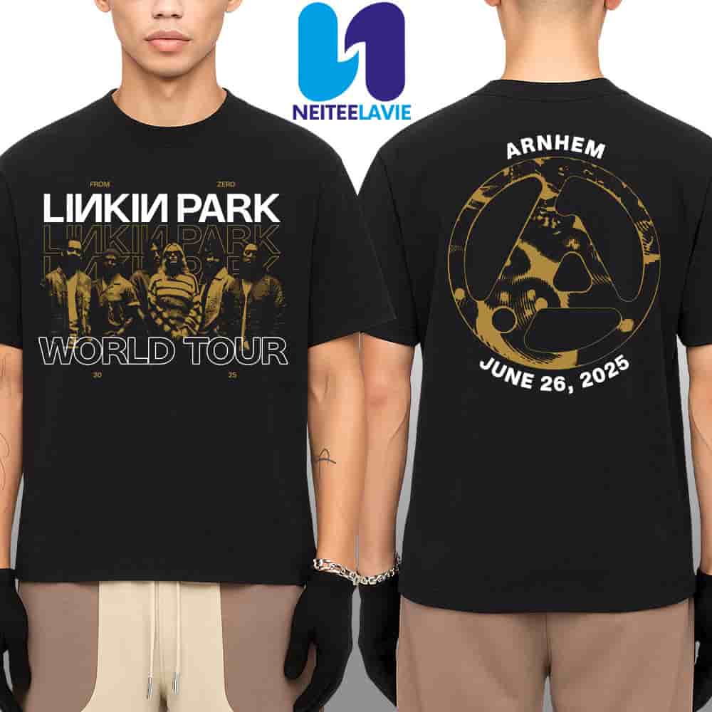 Linkin Park From Zero World Tour 2025 At Arnhem Netherlands On June 26 At Gelredome Merchandise Two Sided Unisex T-Shirt Linkin Park From Zero World Tour 2025 At Arnhem Netherlands On June 26 At Gelredome Merchandise Two Sided Unisex T-Shirt