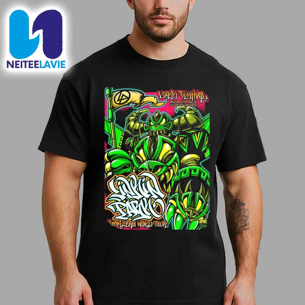 Linkin Park From Zero World Tour 2025 Dayo Festival Milan On June 24 By Urban Aztek Merchandise Unisex T-Shirt Linkin Park From Zero World Tour 2025 Dayo Festival Milan On June 24 By Urban Aztek Merchandise Unisex T-Shirt