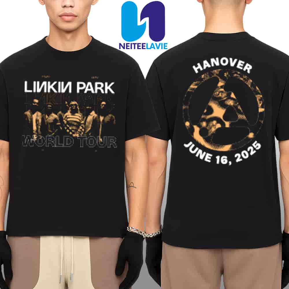 Linkin Park Hanover Germany On June 16th FZ Tour 2025 At Heinz-Von-Heiden Arena Merch Two Sided Unisex T-Shirt Linkin Park Hanover Germany On June 16th FZ Tour 2025 At Heinz-Von-Heiden Arena Merch Two Sided Unisex T-Shirt