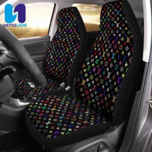 Louis Vuitton Black Monogram Full Color Pattern Full Car Seat Cover