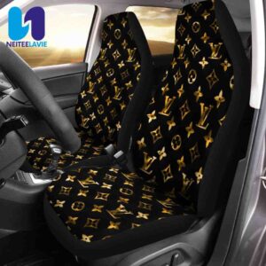 Louis Vuitton Black Monogram Gold Pattern Full Car Seat Cover