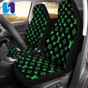 Louis Vuitton Black Monogram Green Pattern Full Car Seat Cover