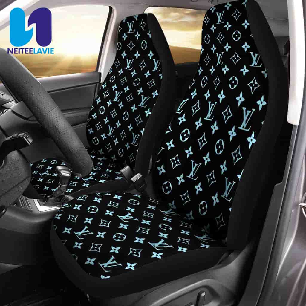 Louis Vuitton Black Monogram Mint Pattern Full Car Seat Cover Louis Vuitton Black Monogram Mint Pattern Full Car Seat Cover