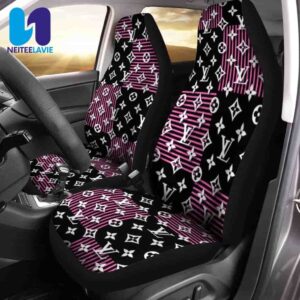 Louis Vuitton Black Pink Monogram White Horizontal Line Pattern Full Car Seat Cover