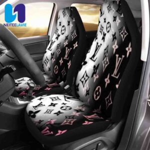 Louis Vuitton Black White Monogram Black Pink Pattern Full Car Seat Cover
