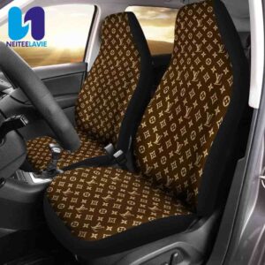 Louis Vuitton Brown Monogram Gold Pattern Full Car Seat Cover