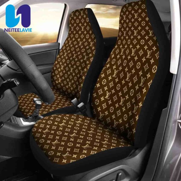 Louis Vuitton Brown Monogram Gold Pattern Full Car Seat Cover
