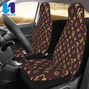 Louis Vuitton Gold Brown Monogram Pattern Full Car Seat Cover