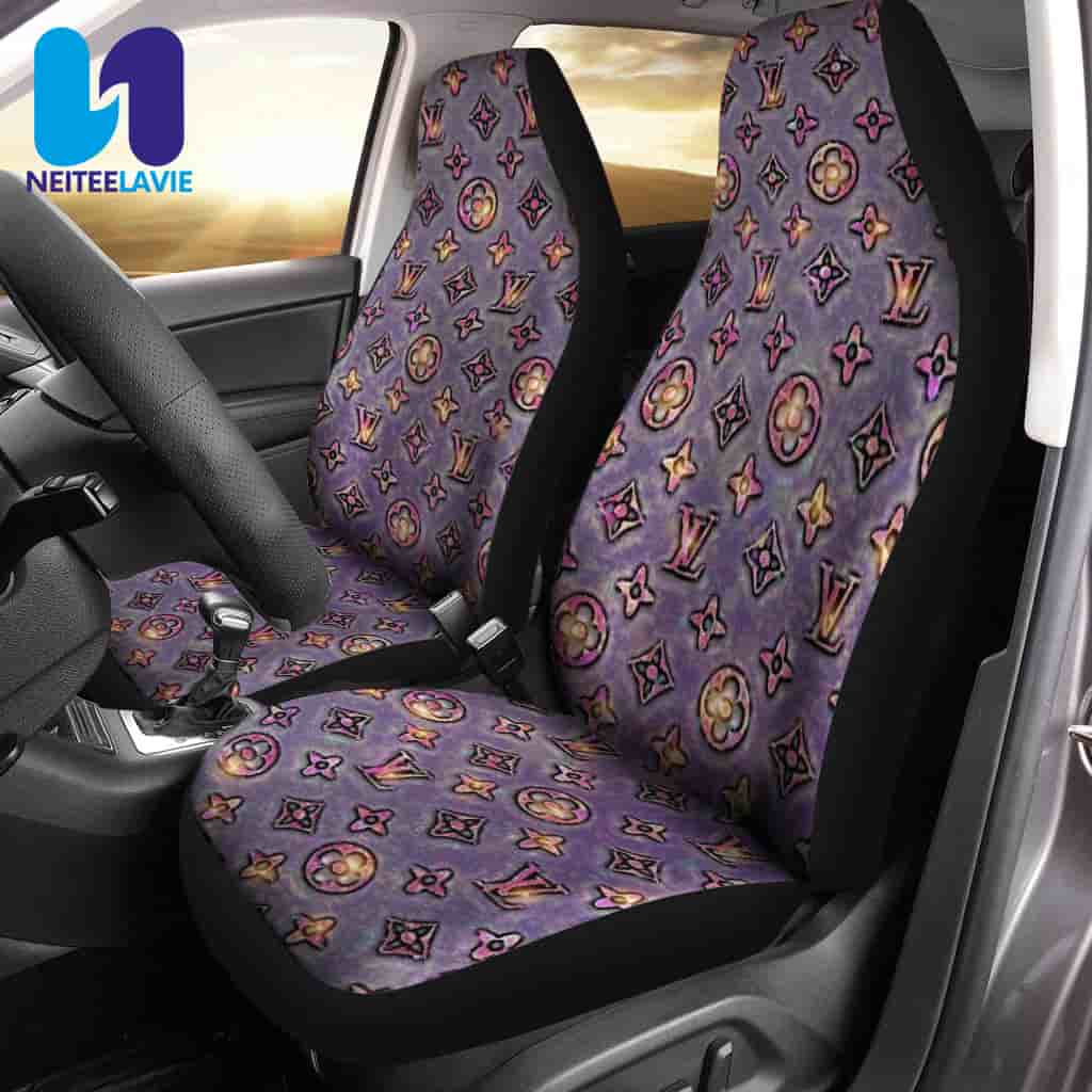 Louis Vuitton Lavender Monogram Gold Pattern Full Car Seat Cover Louis Vuitton Lavender Monogram Gold Pattern Full Car Seat Cover