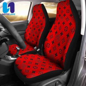 Louis Vuitton Red Monogram Black Pattern Full Car Seat Cover