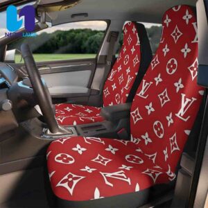 Louis Vuitton Red Monogram Pattern Full Car Seat Cover