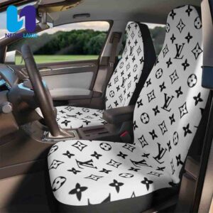 Louis Vuitton White Monogram Black Pattern Full Car Seat Cover