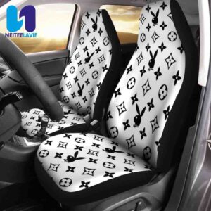 Louis Vuitton White Monogram Black Playboi Pattern Full Car Seat Cover
