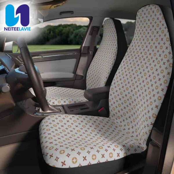 Louis Vuitton White Monogram Gold Pattern Full Car Seat Cover