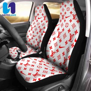 Louis Vuitton White Monogram Red Pattern Full Car Seat Cover