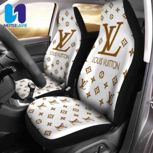 Louis Vuitton White Pattern Full Car Seat Cover