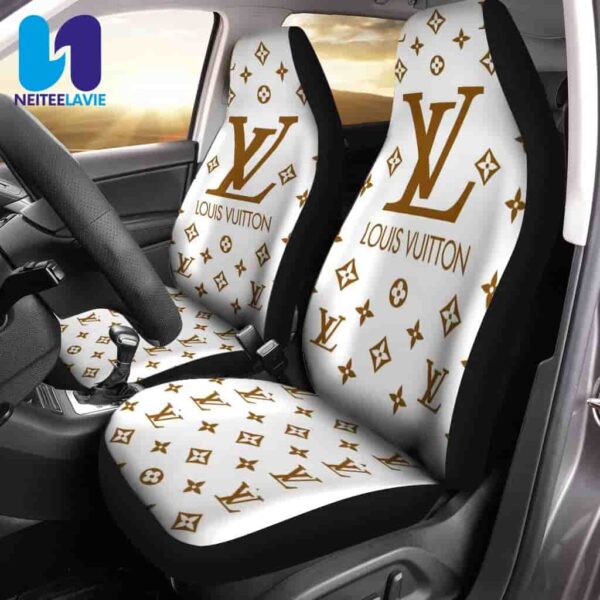 Louis Vuitton White Pattern Full Car Seat Cover