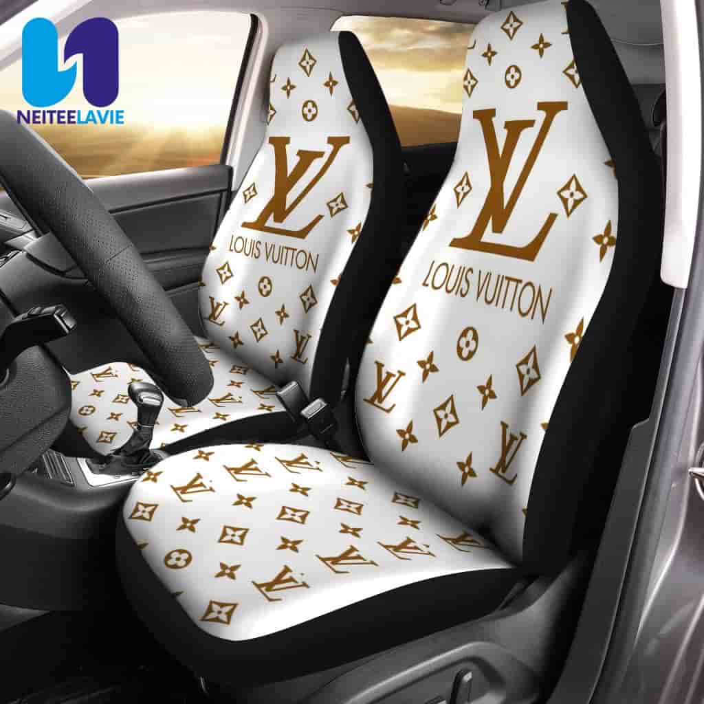 Louis Vuitton White Pattern Full Car Seat Cover Louis Vuitton White Pattern Full Car Seat Cover
