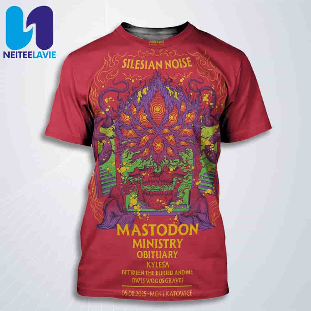 Mastodon Concert Poster At Silesian Noise In Katowice On August 5 2025 All Over Print T-Shirt Mastodon Concert Poster At Silesian Noise In Katowice On August 5 2025 All Over Print T-Shirt