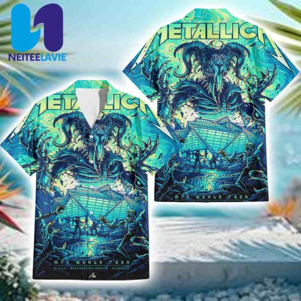 Metallica M72 Atlanta World Tour 2025 Pop-up Poster In Atlanta GA On June 3rd At Mercedes Benz Stadium Hawaiian Shirt