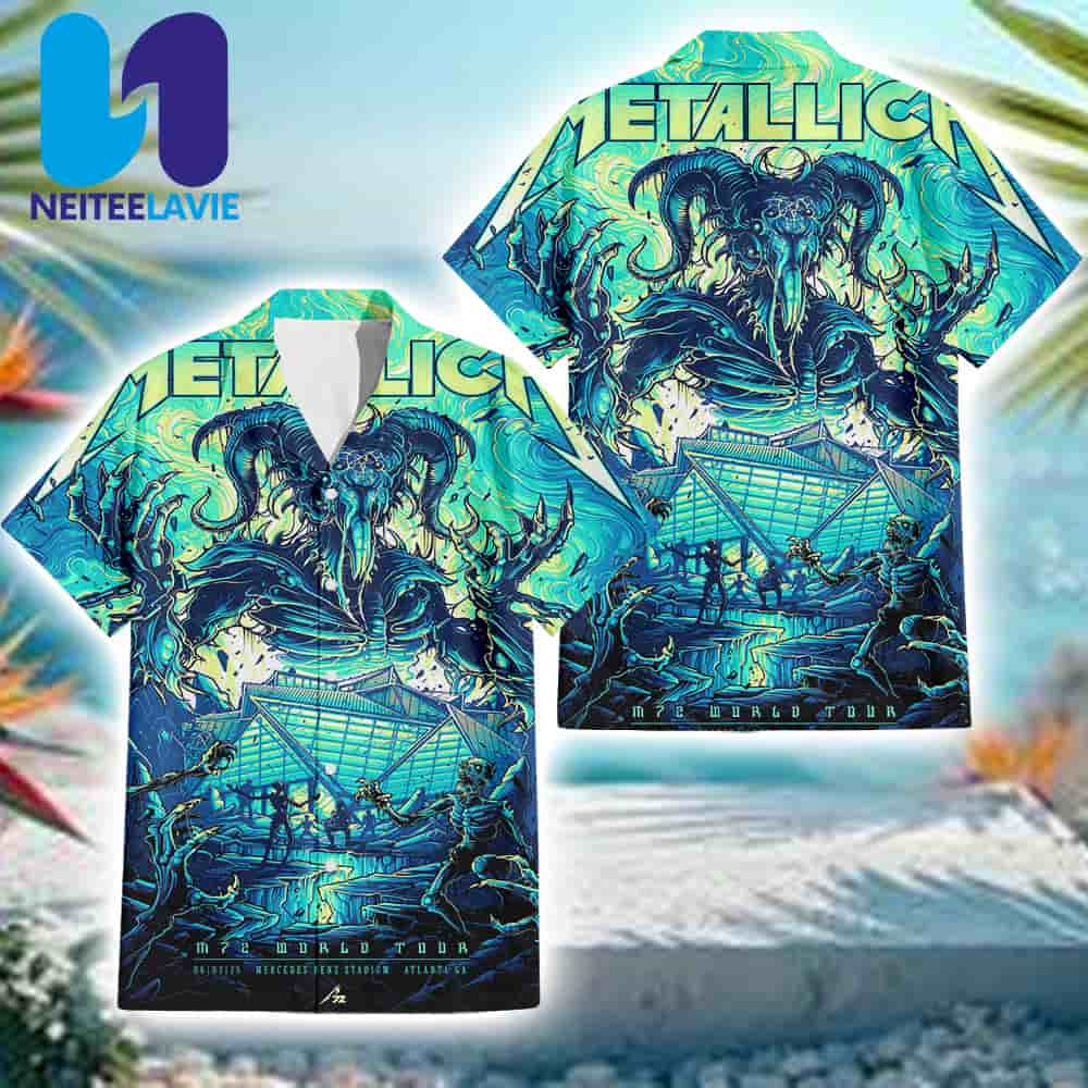 Metallica M72 Atlanta World Tour 2025 Pop-up Poster In Atlanta GA On June 3rd At Mercedes Benz Stadium Hawaiian Shirt Metallica M72 Atlanta World Tour 2025 Pop-up Poster In Atlanta GA On June 3rd At Mercedes Benz Stadium Hawaiian Shirt