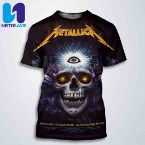 Metallica M72 Charlotte World Tour 2025 Concert Poster In Charlotte NC On May 31 At Bank Of America Stadium All Over Print T-Shirt