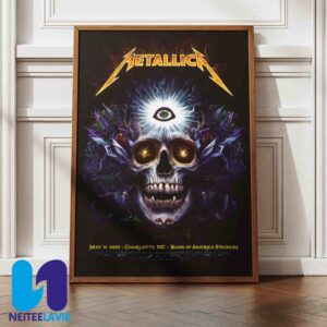 Metallica M72 Charlotte World Tour 2025 Concert Poster In Charlotte NC On May 31 At Bank Of America Stadium Home Decor Poster Canvas