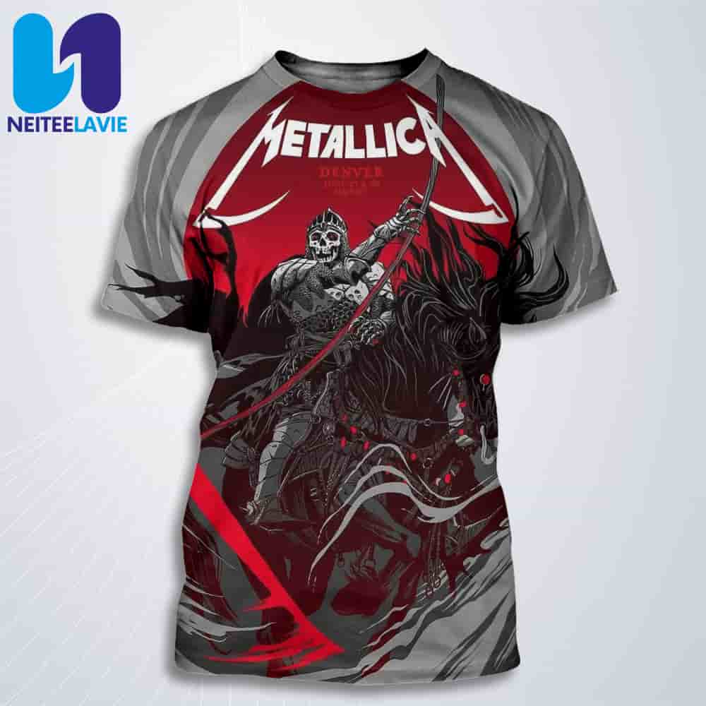 Metallica M72 Denver Pop-up Poster In Denver CO On June 27-29 2025 At Empower Field at Mile High All Over Print T-Shirt Metallica M72 Denver Pop-up Poster In Denver CO On June 27-29 2025 At Empower Field at Mile High All Over Print T-Shirt