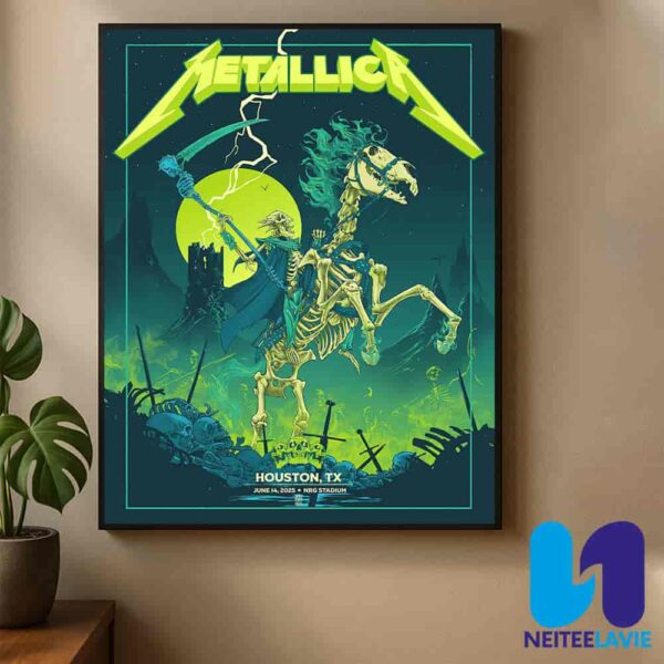 Metallica M72 Houston Exclusive Poster In Houston TX On June 14 2025 At NRG Stadium Home Decor Poster Canvas