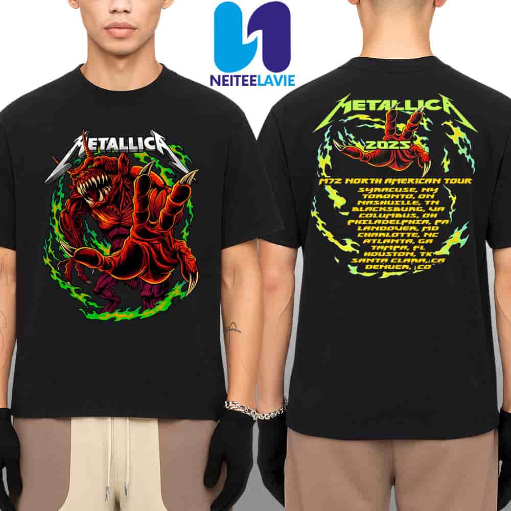 Metallica M72 North American Tour Venue 2025 Monster Hand Merchandise Two Sided Unisex T-Shirt Metallica M72 North American Tour Venue 2025 Monster Hand Merchandise Two Sided Unisex T-Shirt