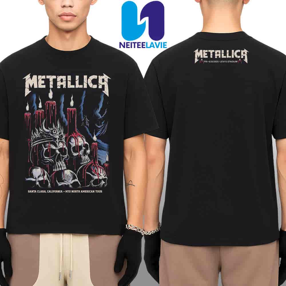 Metallica M72 Santa Clara Exclusive Tee Night 1 In Santa Clara CA On June 20 2025 At Levis Stadium Merch Two Sided Unisex Shirt Metallica M72 Santa Clara Exclusive Tee Night 1 In Santa Clara CA On June 20 2025 At Levis Stadium Merch Two Sided Unisex Shirt
