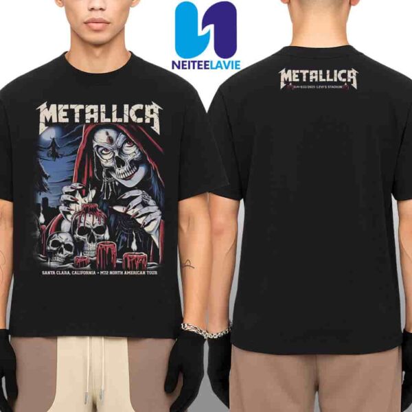 Metallica M72 Santa Clara Exclusive Tee Night 2 In Santa Clara CA On June 22 2025 At Levis Stadium Merch Two Sided Unisex Shirt
