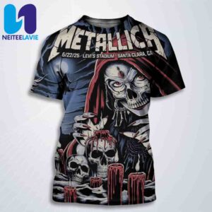 Metallica M72 Santa Clara Night 2 Venue Poster In Santa Clara CA On June 22 2025 At Levis Stadium All Over Print T-Shirt