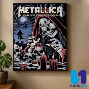 Metallica M72 Santa Clara Night 2 Venue Poster In Santa Clara CA On June 22 2025 At Levis Stadium Home Decor Poster Canvas