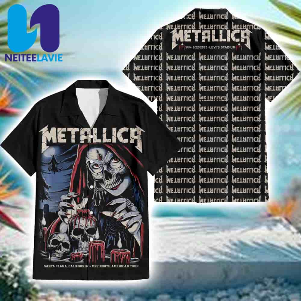 Metallica M72 Santa Clara Night 2 Venue Tee In Santa Clara CA On June 22 2025 At Levis Stadium Summer Hawaiian Shirt Metallica M72 Santa Clara Night 2 Venue Tee In Santa Clara CA On June 22 2025 At Levis Stadium Summer Hawaiian Shirt
