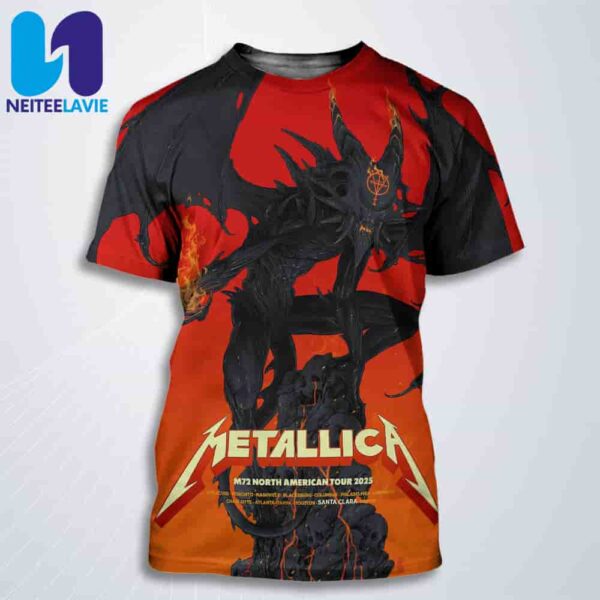 Metallica M72 Santa Clara Pop-up Poster In Santa Clara CA On June 20-22 2025 At Levis Stadium All Over Print T-Shirt