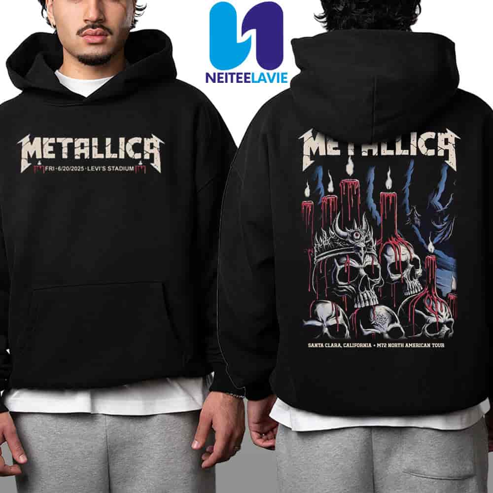 Metallica M72 Santa Clara Venue Hoodie Night 1 In Santa Clara CA On June 20 2025 At Levis Stadium Merch Two Sided Unisex Shirt Metallica M72 Santa Clara Venue Hoodie Night 1 In Santa Clara CA On June 20 2025 At Levis Stadium Merch Two Sided Unisex Shirt
