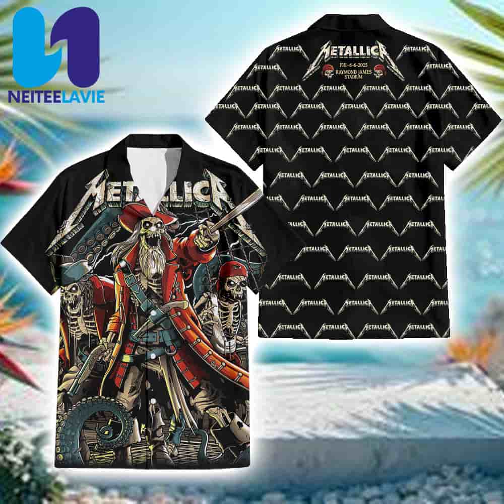 Metallica M72 Tampa Exclusive Poster Night 1 In Tampa FL On June 6 2025 At Raymond James Stadium Merch Hawaiian Shirt Metallica M72 Tampa Exclusive Poster Night 1 In Tampa FL On June 6 2025 At Raymond James Stadium Merch Hawaiian Shirt