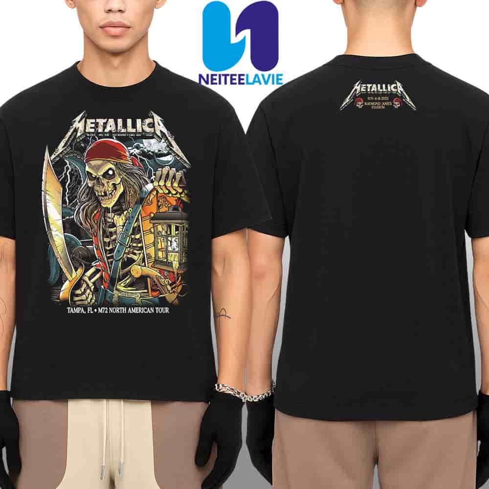 Metallica M72 Tampa Exclusive Poster Night 2 Venue Tee In Tampa FL On June 8 2025 At Raymond James Stadium Merch Unisex Two Sided Shirt Metallica M72 Tampa Exclusive Poster Night 2 Venue Tee In Tampa FL On June 8 2025 At Raymond James Stadium Merch Unisex Two Sided Shirt