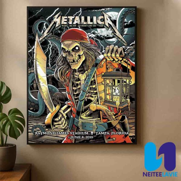 Metallica M72 Tampa Exclusive Poster Night 2 In Tampa FL On June 8 2025 At Raymond James Stadium Home Decor Poster Canvas