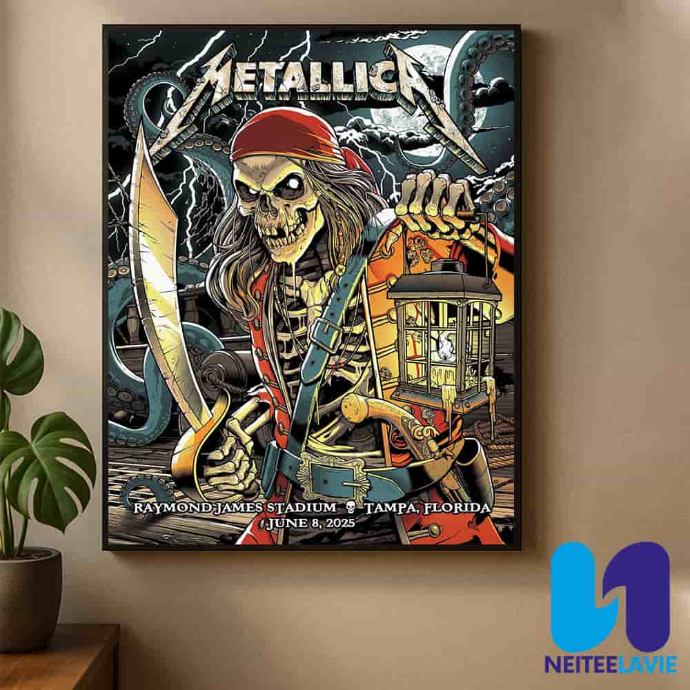 Metallica M72 Tampa Exclusive Poster Night 2 In Tampa FL On June 8 2025 At Raymond James Stadium Home Decor Poster Canvas Metallica M72 Tampa Exclusive Poster Night 2 In Tampa FL On June 8 2025 At Raymond James Stadium Home Decor Poster Canvas